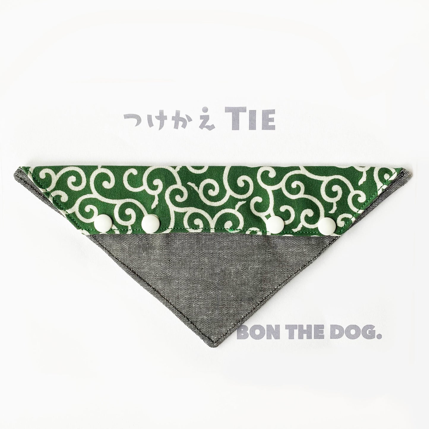 つけかえtie バンダナ チェック 唐草 みどり