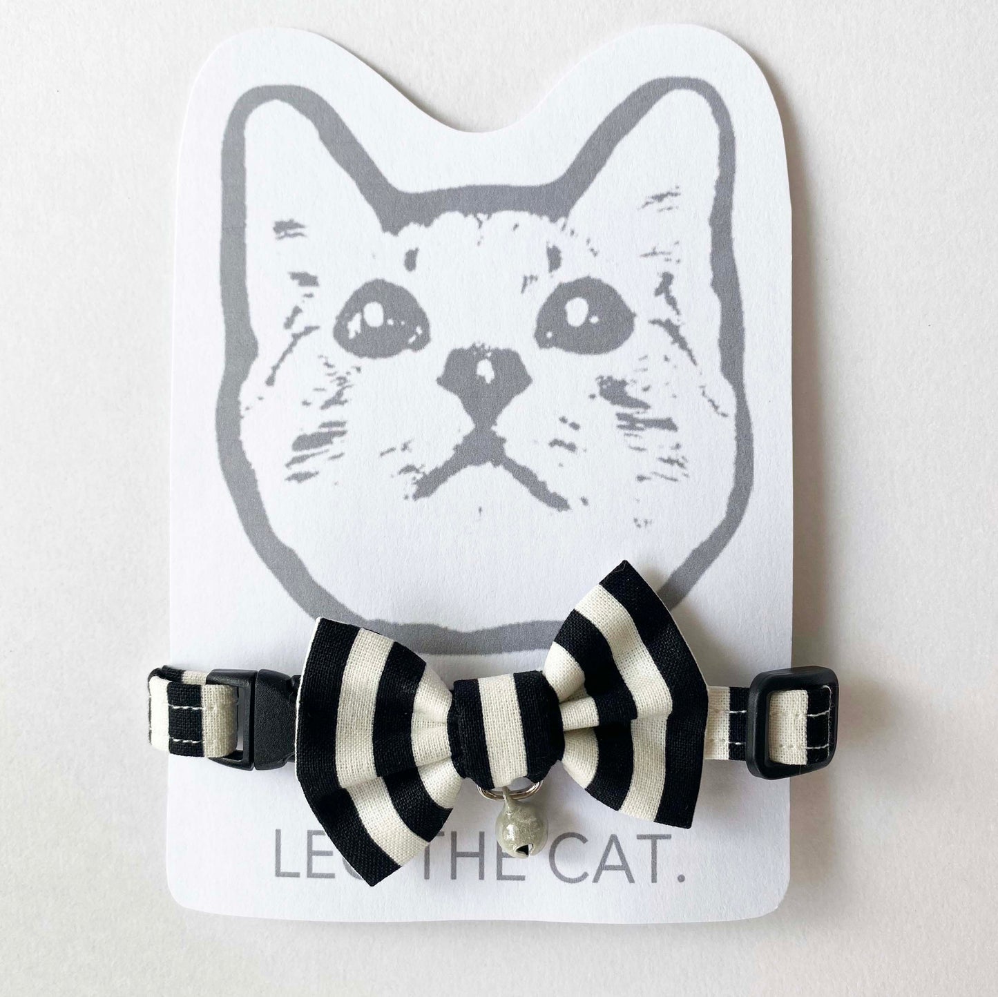 にゃんこ様用 蝶ネクタイ ストライプ モノトーン