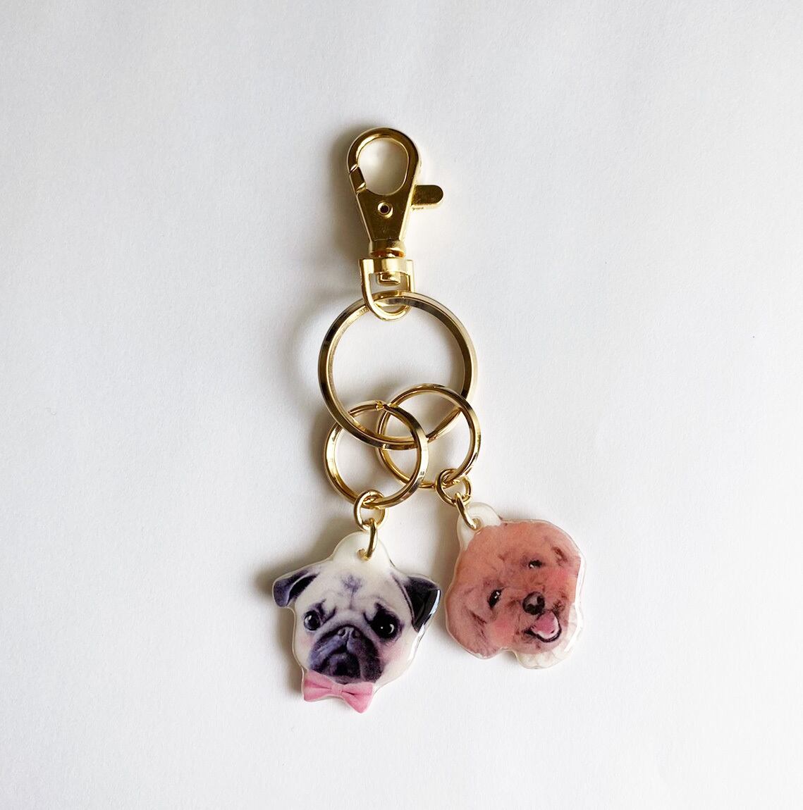 うちの子「溺愛」アクセサリー「2連チャーム(パーツ選べます)」