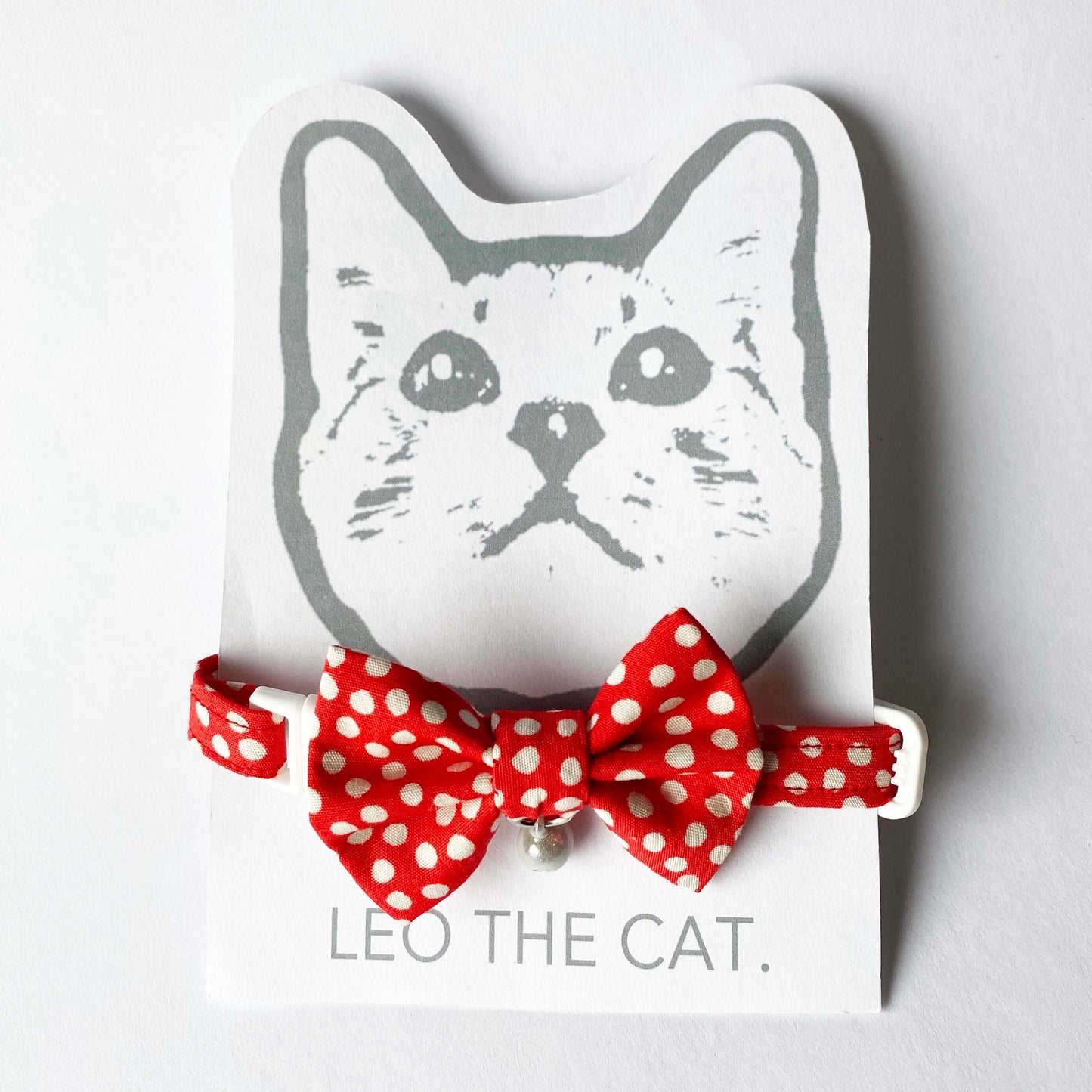 にゃんこ様用 蝶ネクタイ ドット柄 あか